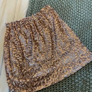 Champagne sequin mini skirt